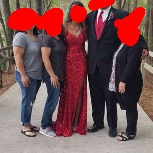 red prom dress